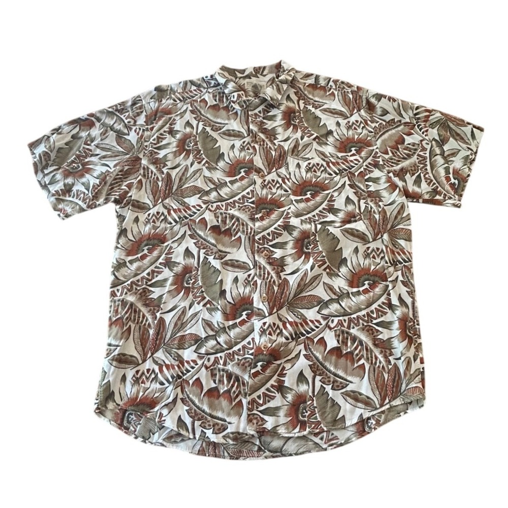 Vintage 90s Banana Republic Safari Shirt Med Tropical Hong Kong Vacation Retro